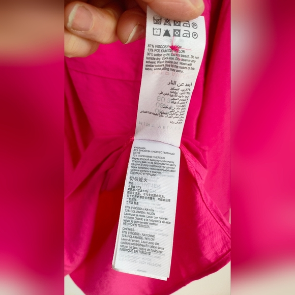 Mint Velvet Fusha Pink Long Sleeve Zip Utility Tunic Top Size 10 - Picture 7 of 7